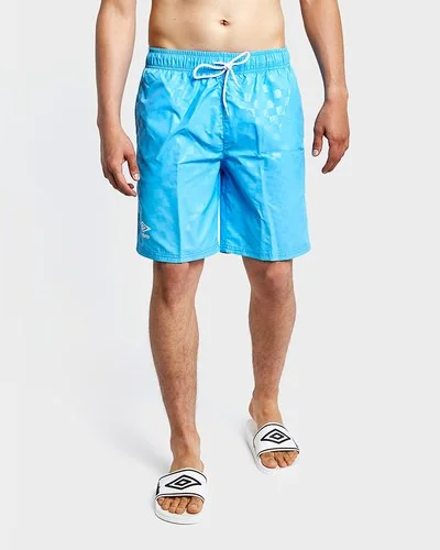 Beach short with check pattern